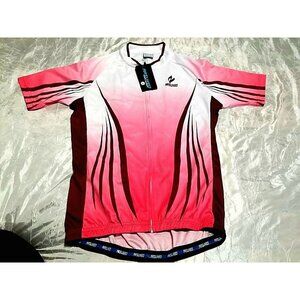 ARSUXEO USA Cycling Jersey Short Sleeve Front Zipper Jersey Women Medium New